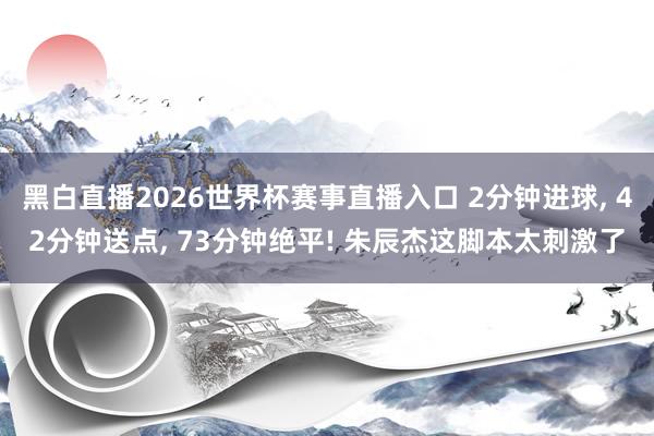 黑白直播2026世界杯赛事直播入口 2分钟进球, 42分钟送点, 73分钟绝平! 朱辰杰这脚本太刺激了