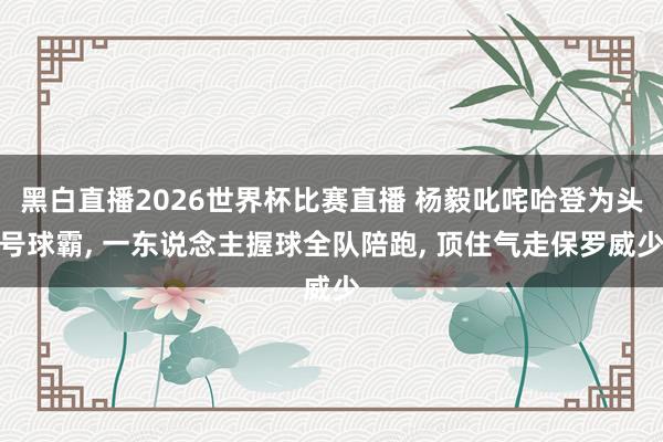 黑白直播2026世界杯比赛直播 杨毅叱咤哈登为头号球霸, 一东说念主握球全队陪跑, 顶住气走保罗威少
