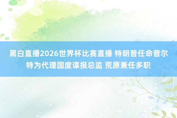 黑白直播2026世界杯比赛直播 特朗普任命普尔特为代理国度谍报总监 荒原兼任多职