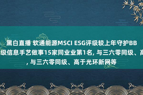 黑白直播 软通能源MSCI ESG评级较上年守护BBB， 位居GICS三级信息手艺做事15家同业业第1名， 与三六零同级、高于光环新网等