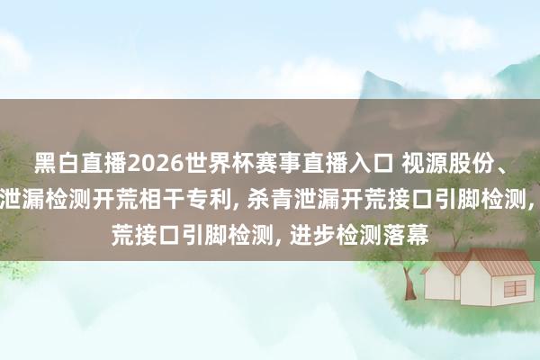黑白直播2026世界杯赛事直播入口 视源股份、视源睿创央求泄漏检测开荒相干专利， 杀青泄漏开荒接口引脚检测， 进步检测落幕