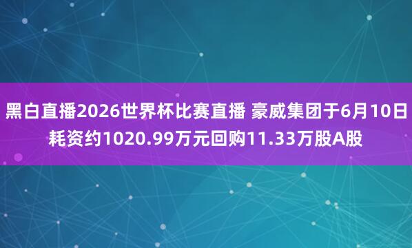黑白直播2026世界杯比赛直播 豪威集团于6月10日耗资约1020.99万元回购11.33万股A股