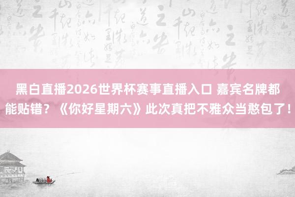 黑白直播2026世界杯赛事直播入口 嘉宾名牌都能贴错？《你好星期六》此次真把不雅众当憨包了！