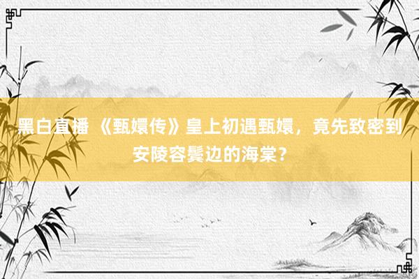 黑白直播 《甄嬛传》皇上初遇甄嬛，竟先致密到安陵容鬓边的海棠？
