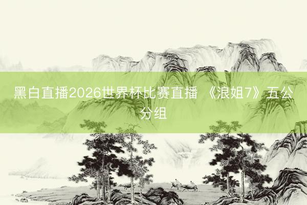 黑白直播2026世界杯比赛直播 《浪姐7》五公分组
