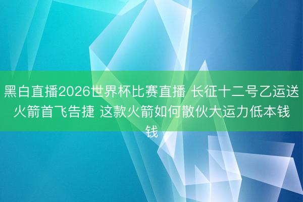 黑白直播2026世界杯比赛直播 长征十二号乙运送火箭首飞告捷 这款火箭如何散伙大运力低本钱
