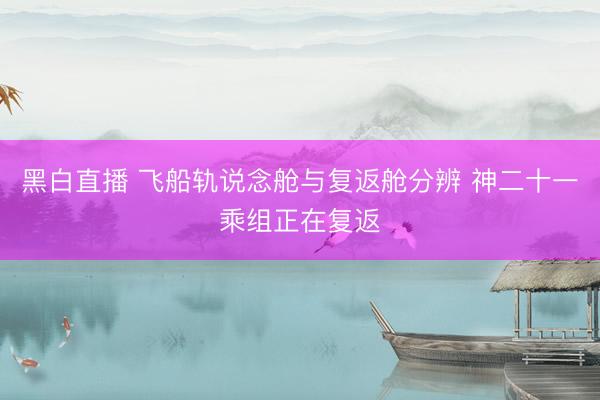 黑白直播 飞船轨说念舱与复返舱分辨 神二十一乘组正在复返