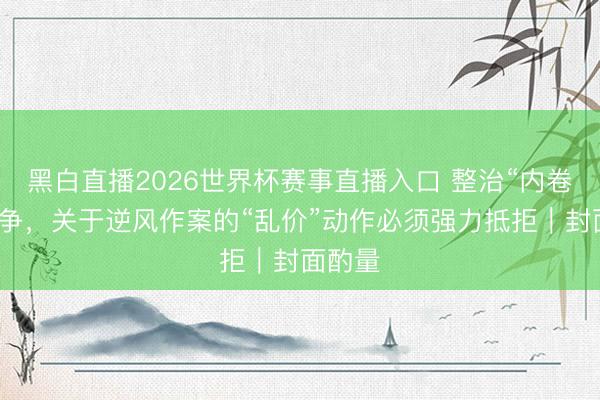 黑白直播2026世界杯赛事直播入口 整治“内卷式”竞争,关于逆风作案的“乱价”动作必须强力抵拒|封面酌量