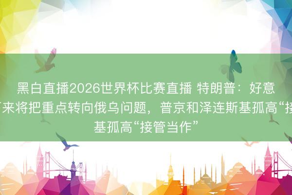 黑白直播2026世界杯比赛直播 特朗普：好意思国接下来将把重点转向俄乌问题，普京和泽连斯基孤高“接管当作”