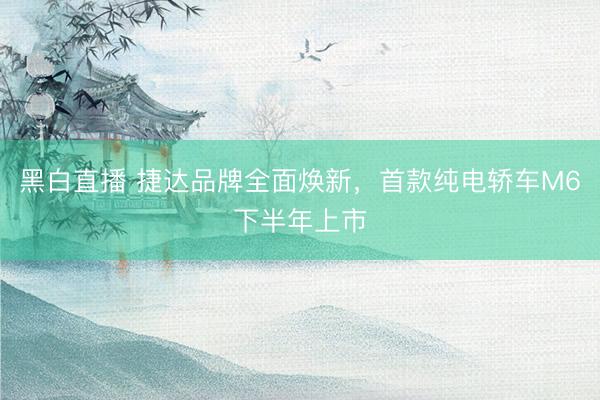 黑白直播 捷达品牌全面焕新,首款纯电轿车M6下半年上市